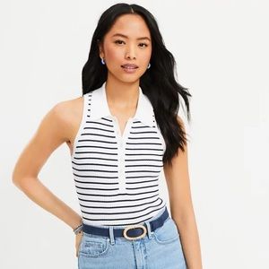 Loft Striped Polo Ribbed Tank